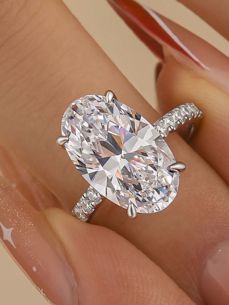 Classic Oval Solitaire Cz Ring In Silver - Elegant Women’s Jewelry